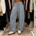 thumbnail image 4 of YODETEY Women's High Waist Drawstring Baggy Wide Leg Sweatpants,Women’s Gray,Size S-3XL, 4 of 8
