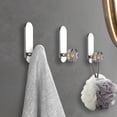 thumbnail image 5 of 304 Stainless Steel Adhesive Wall Hook 3.1x1.97in No-Drill Bathroom/Kitchen Hanger for Towels/Bags (Black/White/Silver 0.13lb)​, 5 of 6