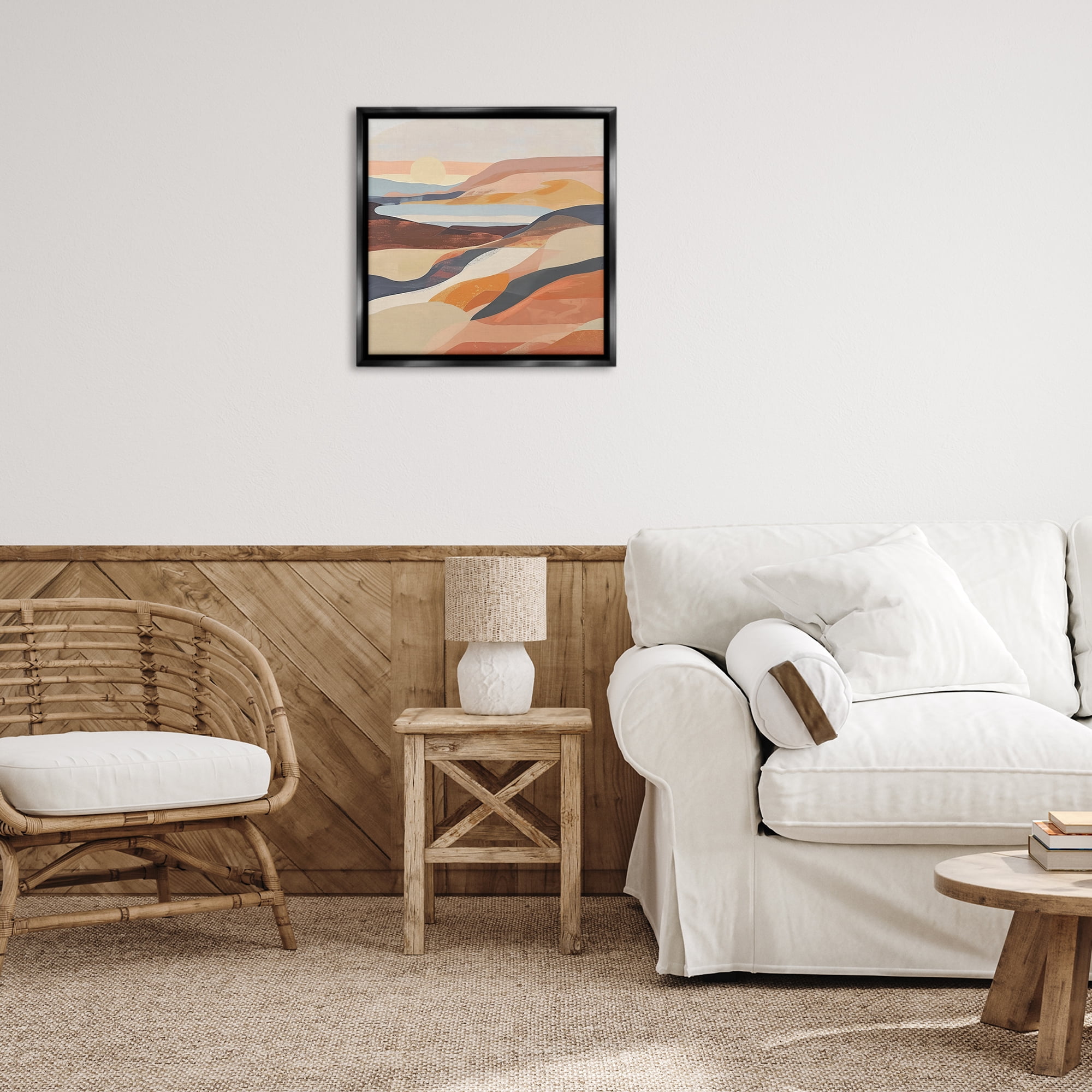 Stupell Industries Layered Canyon Hills Landscape & Nature Painting Black Floater Framed Canvas Art Print Wall Art, 25 x 25