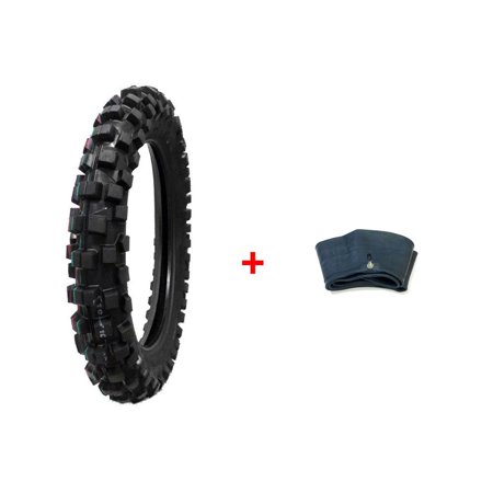 COMBO: Off Road Knobby TIRE Size 110/100-18 + INNER TUBE Size 110/100-18 TR4 Valve (Best Off Road Tire Size)