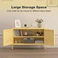 thumbnail image 3 of Marcree Locker Cabinet, Metal Storage Cabinet with Doors, Metal TV Stand for Bedroom, Wide Accent Storage, Yellow, 3 of 9