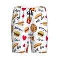 thumbnail image 4 of Naloa Fast Food Men's Short Pajama Pants, Lounge Comfort Shorts with Elasticized Waistband and Side Pockets - Small, 4 of 9