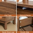 thumbnail image 4 of Modern 3 Drawer Dresser, Wood Chest of Drawers, Nightstand for Bedroom, Contemporary Three Drawer Dresser (Walnut), 4 of 9