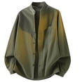 thumbnail image 3 of Men's Casual Solid Color Stand Up Collar Button Long Sleeve Cardigan Jacket Sweater Pullover for Business Casual Office Work Daily Wear Loungewear | IhhxPro,Army Green 3XL, 3 of 7