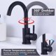 thumbnail image 3 of Mezclador de lavabo elegante para baño o cocina pequeña, grifo monomando con caño giratorio de 360° de acero inoxidable SUS304 sin plomo, material duradero de caño alto para fregadero de barra húmeda, 3 of 5