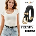 thumbnail image 2 of SUOSDEY Women's Skinny Leather Belts Thin Women Belt for Jeans Dress with Metal -tail Design 2 Pack, 2 of 7