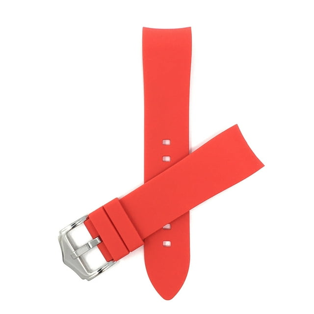 22mm Curved End Silicone Watch Bands - Soft Rubber Replacement Watch Straps - Waterproof - Stainless Steel Buckle - Many Colors
