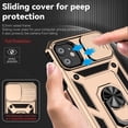 thumbnail image 3 of iPhone 11 Case,Dteck Shockproof Rubber Rugged Case Hybrid Hard Ring Holder Kickstand Slide Camera Lens Protector Cover for Apple iPhone 11,Gold, 3 of 8