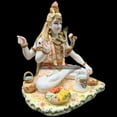 thumbnail image 4 of Shiva Statue Murti Large 21 inches Gold Leaf Work Adiyogi Mahadev Marble Idol Hindu Lord Shankar Sculpture Multicolor Bholenath Figurine Perfect for Yoga Studios & Home Temple Pooja Housewarming Gifts, 4 of 5