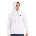 thumbnail image 3 of Satankud Men's Pullover Hoodies Plaid Jacquard Weave Long Sleeve Drawstring Hipster Casual Hooded Sweatshirts with Kanga White XL, 3 of 9