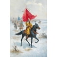 thumbnail image 3 of Adolf Baumgartner-Stoiloff 11x14 Black Modern Framed Museum Art Print Titled - Cossacks on Horseback Bearing a Standard in a Winter Landscape, 3 of 5