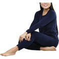 thumbnail image 6 of ToBeInStyle Women's Soft Velvet Long Sleeve Top and Bottom Thermal Set, 6 of 7
