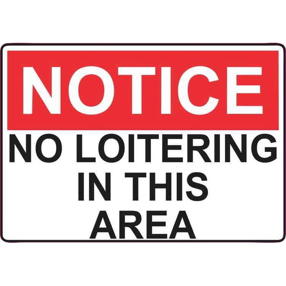 5inX3.5in Red Notice No Loitering Magnet Magnetic Business Wall Sign