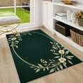 thumbnail image 3 of 1PC Floral Green Area Rug Local Carpet, Lightweight Washable Easy-to-Tidy Carpet Mat Festival Gift, Suitable for Bedroom, Living Room, Dining Room, Office, Hallway, Room Accessones, 3 of 8
