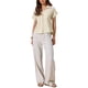 thumbnail image 2 of Camisa de botón INSPIRE CHIC para mujer, blusa de verano de manga corta, color caqui, talla M para trabajo casual, 2 of 6