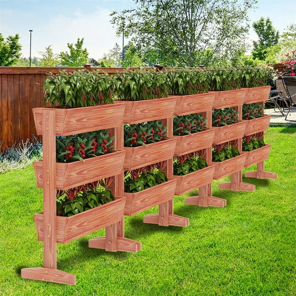 IUKRYU Vertical Raised Garden Bed - Elevated Wood Horticulture Planter Box with Legs, Space - Saving Design, Ideal for Growing Herbs, Flowers and Vegetables Indoors & Outdoors