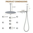 thumbnail image 6 of CASAINC 3 Functions Patterns 12 in. Round Shower Heads Ceiling Mounted Fixed Shower Faucet free combination main body 1.8 GPM in Brushed Nickel, 6 of 9