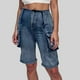 thumbnail image 1 of WILLBEST Jeans Mujer Pantalones Cortos Cargo de Mezclilla Informales para Mujer, Tiro Medio, Pierna Recta, Elásticos, Cómodos, para Verano y Otoño, Atuendos Cotidianos. Extra Grande, 1 of 5