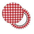 thumbnail image 2 of Haiem Red Checkboard Cushion Round Bar Chair Seat Cover Bar Chair Cushion Covers Elastic Washable Bar Chair Cover,Protects from Scratches and Stains-12 inch, 2 of 7