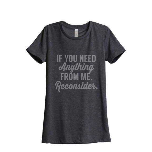 Thread Tank Reconsider Women's Relaxed Crewneck T-Shirt Tee Charcoal X-Large