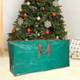 thumbnail image 6 of Bolsa de almacenamiento,Organizador de bolsas de almacenamiento de ramas de árboles de Navidad,Contenedor de almacenamiento navideño con asas de transporte,Bolsa de corona PE Verde Pequeño, 6 of 8