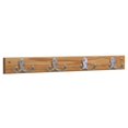 thumbnail image 1 of Wooden Mallet HSD4NLO 4 Double Prong Nickel Hook Rail & Coat Rack - Light Oak, 1 of 1