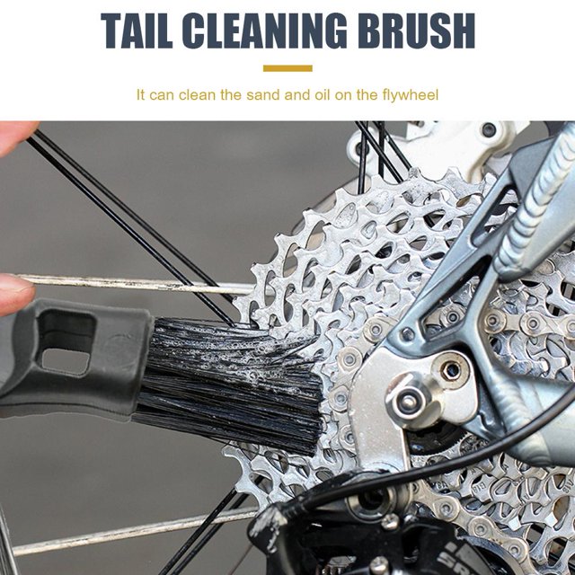Suministros de ciclismo con cepillo de garra con 3 cabezales para cadenas Cassettes Piñones
