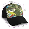 thumbnail image 2 of Naloa Surfing Dinosaur Adult adjustable Print Baseball Hat, Patchwork curved brim baseball capfor Men and Women, One Size, 2 of 5