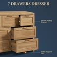 thumbnail image 4 of OAKHAM 7 Drawer Dresser, Modern Wooden Chests of Drawers, Large Dressers for Bedroom, Weathered Oak, 4 of 8