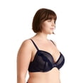 thumbnail image 2 of Curve Muse Women Plus Size Underwire Add 1 and a Half Cup Push Up Lace Mesh Bra-2PK-Coral,Navy-48DD, 2 of 6