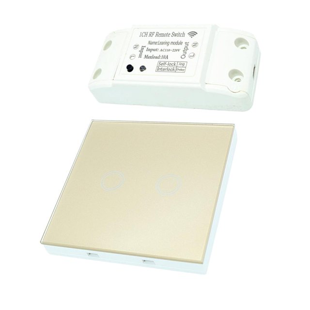 Interruptor de Retardo de Retransmisión Inalámbrico 433m Remoto Táctil De 2 Vías Sunnimix Interruptor remoto de 1CH RF