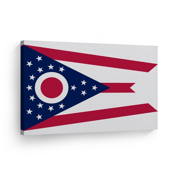 Smile Art Design Ohio State Flag CANVAS PRINT State Capital of the USA Flag Canvas Wall Art US State Flag Wall Art Home Decoration Living Room Dorm Office Decor Ready to Hang Made in the USA 30x40