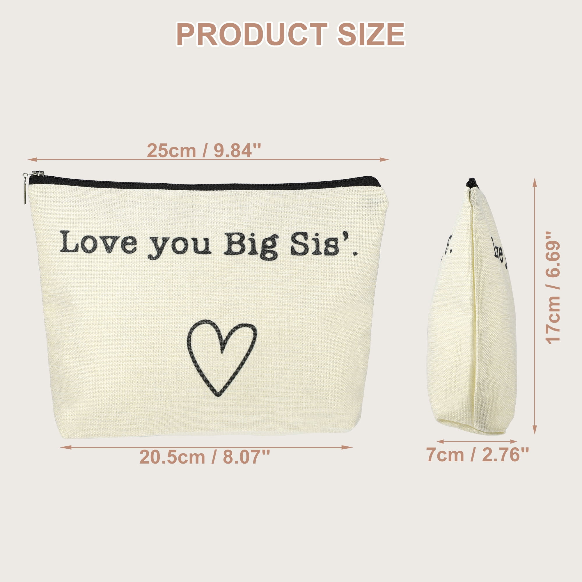 Unique Bargains 1Pc Large Durable Storage Gift Organizer Makeup Bag for Toiletries Beige
