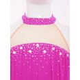thumbnail image 3 of Manyakai Girls Ruched Mesh Dance Dress Shiny Rhinestones Draping Halter Backless Cutout Backless Skirts with Irregular Hem Hot Pink 6, 3 of 6