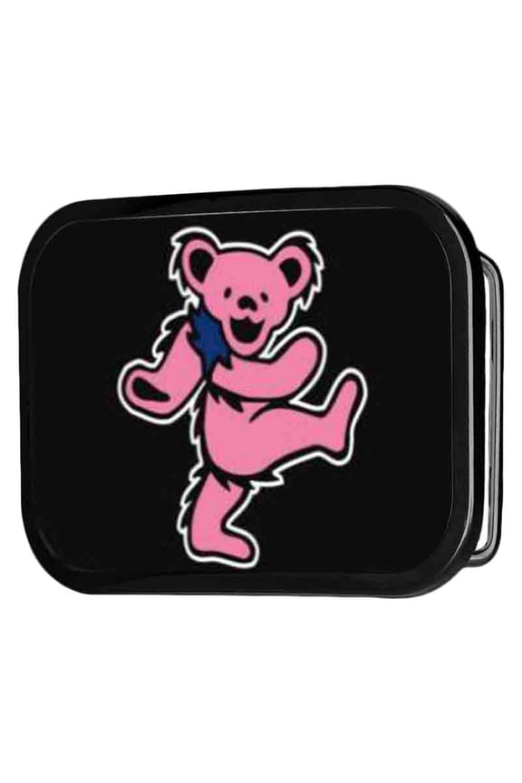 Grateful Dead Psychedelic Rock Band Pink Dancing Bear Rockstar Belt Buckle