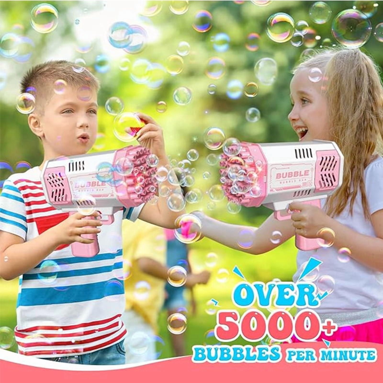 Bubble Machines for Kids, 69 Holes Bubble Blower Toys with Lights for Age 3+ Birthday Easter Gifts-Violet