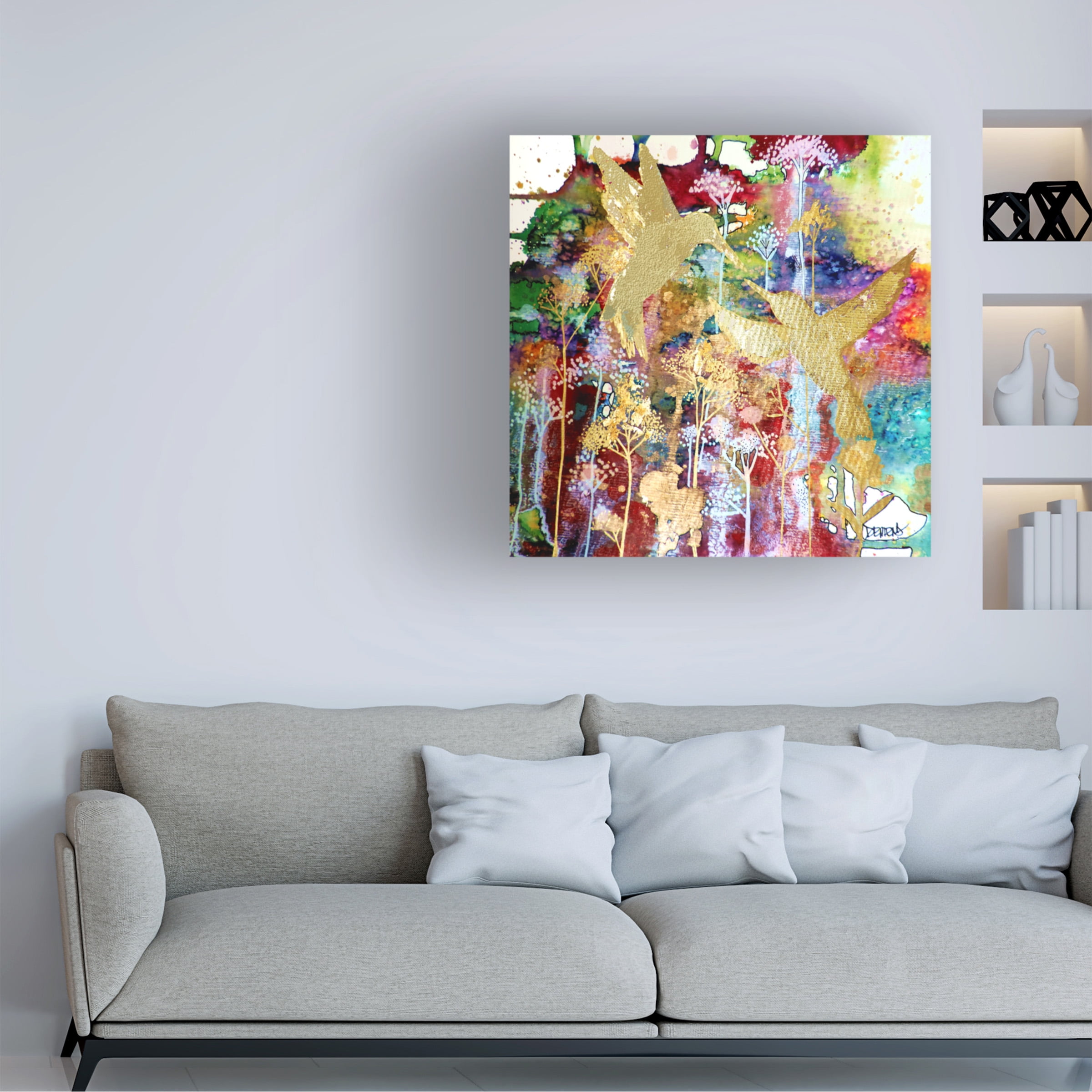 Sylvie Demers 'Nos Coeurs Remplis D or' Canvas Art