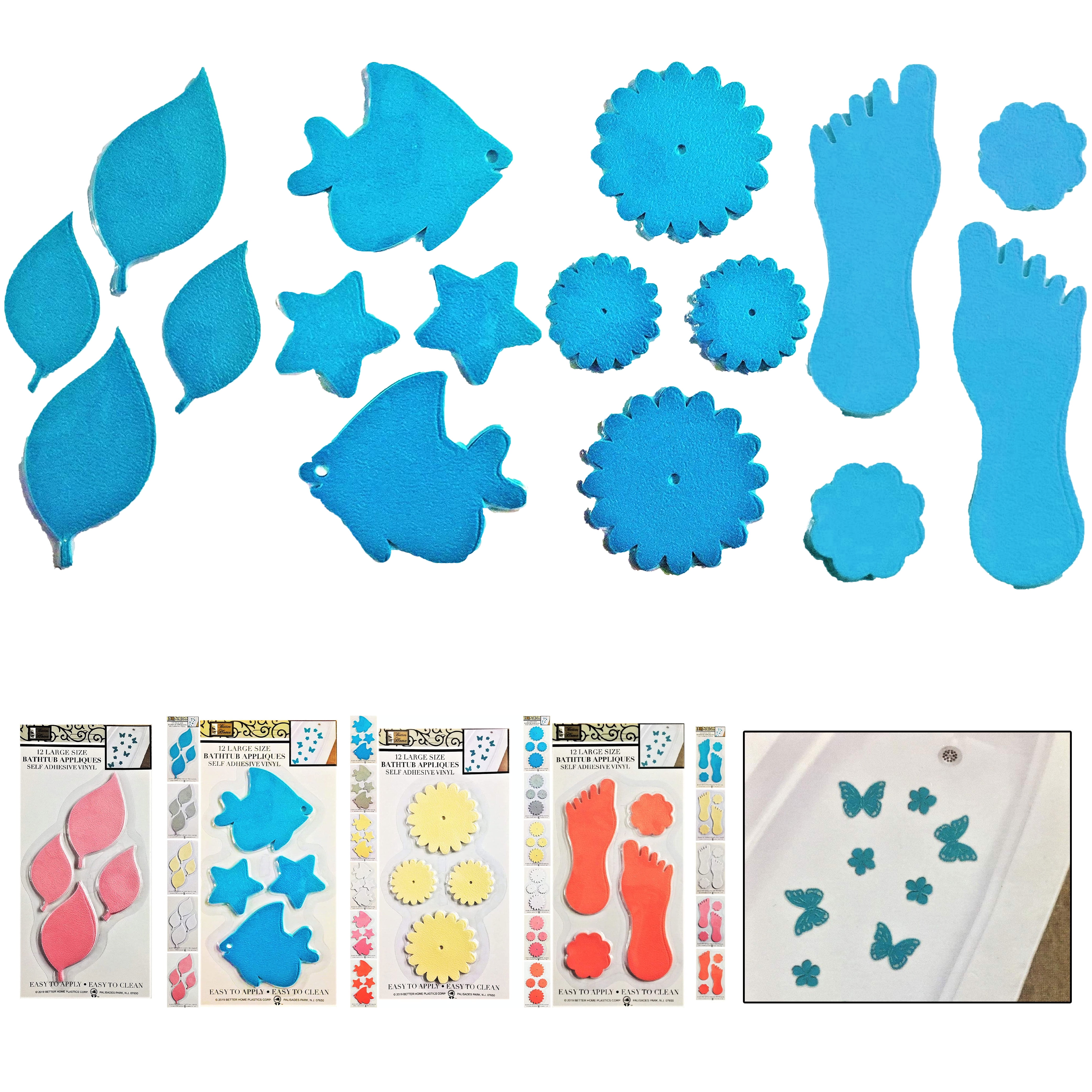 12 Non Slip Tub Stickers Bathtub Decals Anti Skid Applique Shower Safety Treads