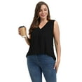 thumbnail image 6 of Valcatch Womens Plus Size Tops Summer Sleeveless V Neck Casual Loose Tunic Blouses Office Work Shirts, 6 of 8