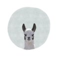 thumbnail image 2 of Straatsma, Leah 20x20 Gold Ornate Wood Framed with Double Matting Museum Art Print Titled - Baby Circle Llama Gray, 2 of 4