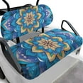 thumbnail image 2 of Psesaysky Breathable Bohemian Universal Seat Covers for Ezgo Club Car Seats Golf Cart Blue Mandala Flower Print Golf Front and Back Seat Cushion Cover Fit Like a Glove, 2 of 8