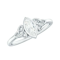 Rosec Jewels Lab Grown Diamond Ring - 4x8 mm Marquise Engagement Ring - EF-VS Quality, 18K White Gold, US 8.00