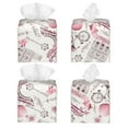 thumbnail image 2 of KLL Romantic Travel In Paris Print Tissue Box Cover,Leather Tissue Holder Square Facial Tissue Case Facial Paper Organizer Dispenser for Bathroom, Vanity Countertop, 2 of 7