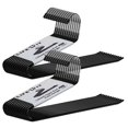 thumbnail image 1 of Juego de 12 perchas de metal antideslizantes, perchas para pantalones con lado abierto para guardar pantalones/jeans/bufandas, cromado, negro, 1 of 5