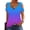 Blue v neck summer tops for women a1, variant on MORESEC Summer Holiday V Neck Tops For Women Cold Shoulder Ruffle Gradient Casual Tee Shirts Vacation Fashion Clothes, Purple L