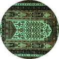 thumbnail image 1 of Ahgly Company Indoor Round Persian Turquoise Blue Traditional Area Rugs, 6' Round, 1 of 4