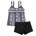 thumbnail image 2 of UPPADA Tankini Swimsuits for Women 2 Piece Bathing Suits Swim Tank Top with Boyshorts Modest Loose Fit Swimwear Lace-Up Flattering Tankini Swimsuits Full Coverage Swim Suits Black,S, 2 of 4