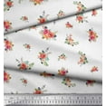 thumbnail image 3 of Soimoi White Cotton Jersey Fabric Leaves & Peony Floral Fabric Prints By Yard 58 Inch Wide, 3 of 3