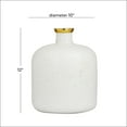 thumbnail image 3 of DecMode 12" White Glass Vase with Gold Rim, 3 of 8
