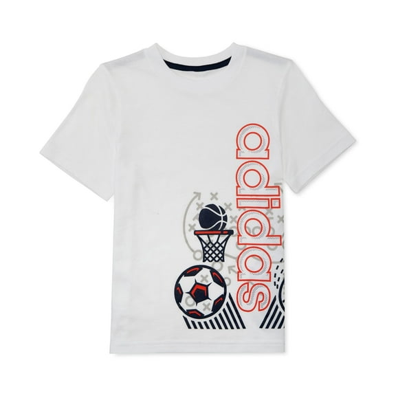 Adidas Little Boys Sports Print Cotton T-Shirt White 4